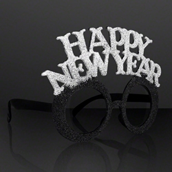 New Year Party Eye Glasses (Pack of 12) New Year Party Eye Glasses, new years eve, party favor, eye glasses, black and silver, wholesale, inexpensive, bulk