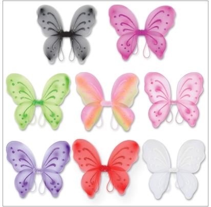 Fairy wings made of nylon material and available in various color options.