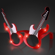 Guitar Glasses (Pack of 12) guitar glasses, light up guitar glasses, LED party glasses, music party accessories, flashing glasses, concert party favors, glow glasses, Party Express LED accessories