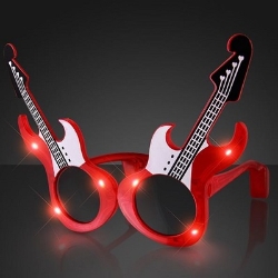 Guitar Glasses (Pack of 12) guitar glasses, light up guitar glasses, LED party glasses, music party accessories, flashing glasses, concert party favors, glow glasses, Party Express LED accessories
