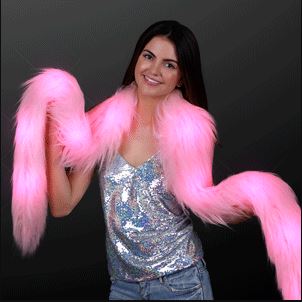 Pink Glam Light Up Faux Fur Boa for a themed or Halloween party