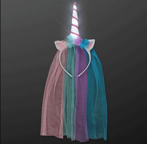 Princess Veil Blinky Unicorn Headband (Pack of 12) LED Princess Veil Blinking Unicorn Headband, Princess Headband, LED Unicorn Headband, Light Up Unicorn Headband