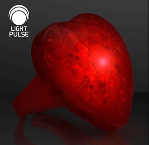 LED Red Light Pulsing Heart Ring for Valentiness Day 