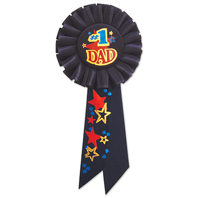 #1 Dad Rosette (Pack of 6) #1 Dad Rosette, #1 Dad, Rosette, father's day, party favor, wholesale, inexpensive, bulk