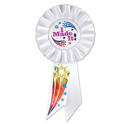 I Made It! Rosette (Pack of 6) I Made It! Rosette, I made it, rosette, party favor, classroom, graduate, wholesale, inexpensive, bulk