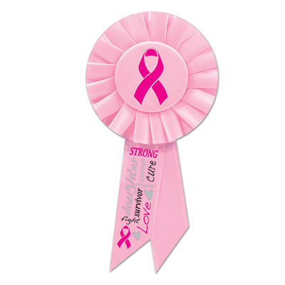 Pink Ribbon Light Pink Rosette for breast caner awareness 