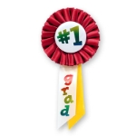 #1 Grad Rosette (Pack of 6) #1 Grad Rosette, #1 grad, rosette, classroom, senior, wholesale, inexpensive, bulk