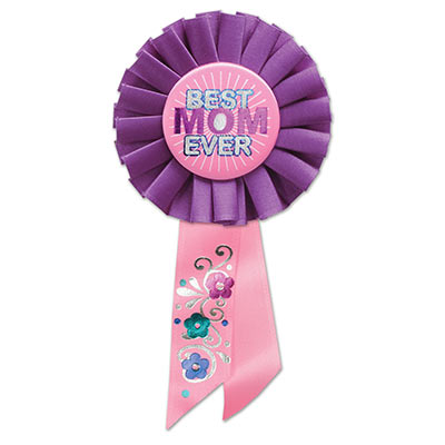 Best Mom Ever Rosette (Pack of 6) Best Mom Ever Rosette, best mom ever, rosette, party favor, mothers day, wholesale, inexpensive, bulk