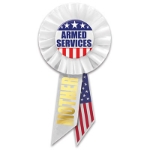 Armed Services Mother Rosette (Pack of 6) Armed Services Mother Rosette, armed services, mother, patriotic, american, july 4th, wholesale, inexpensive, bulk, party favor