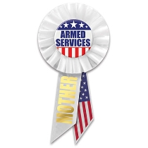 Armed Services Mother Rosette (Pack of 6) Armed Services Mother Rosette, armed services, mother, patriotic, american, july 4th, wholesale, inexpensive, bulk, party favor