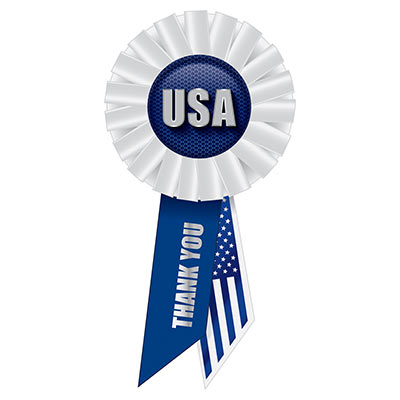 USA Rosette (Pack of 6) USA Rosette, USA, rosette, party favor, patriotic, wholesale, inexpensive, bulk, July 4th