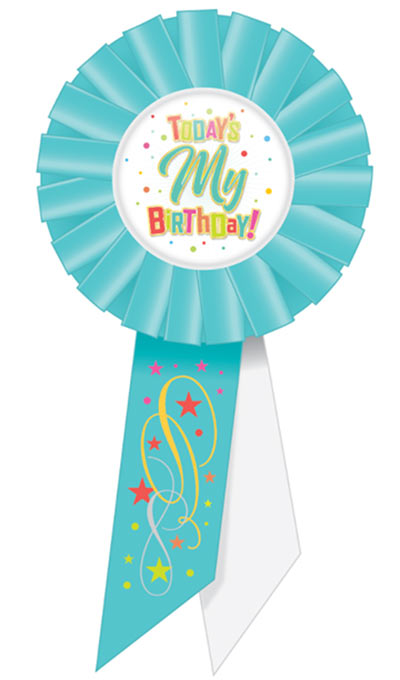 Todays My Birthday Rosette (Pack of 6) Today's My Birthday Rosette, Today's my birthday, birthday, rosette, party favor, wholesale, inexpensive, bulk