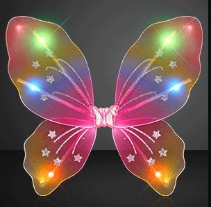 Rainbow LED Fairy Wings. These LED Rainbow Fairy Wings are the perfect last touch that your fairy costume is in need of.