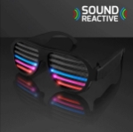 Rechargeable LED rave glasses with assorted colors. 