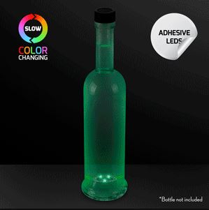 Slow change LED lighted sticker bottle glorifier.