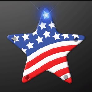 USA American Flag Star Flashing Pin (Pack of 12) LED Flashing USA American Star Pin, American Star Pin, 4th of July Pins, Flashing Star Pin, LED American Pin 