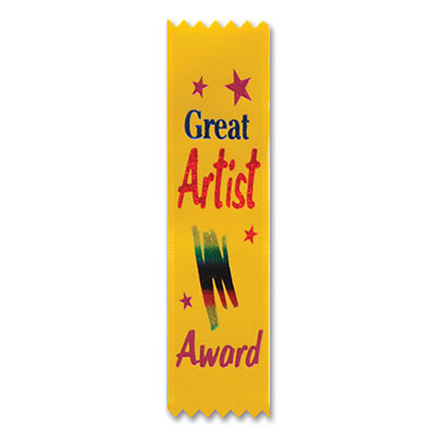 Great Artist Award Value Pack Yellow Ribbons with multi colored lettering and designs 