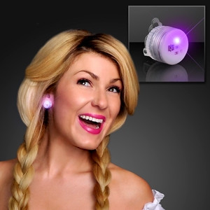 Purple/Purple Blinking LED Clip on Pins. These LED Clip on Pins are the perfect accessory to add a little flare to any outfit.