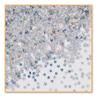 Silver Holographic Stars Confetti (Pack of 6)